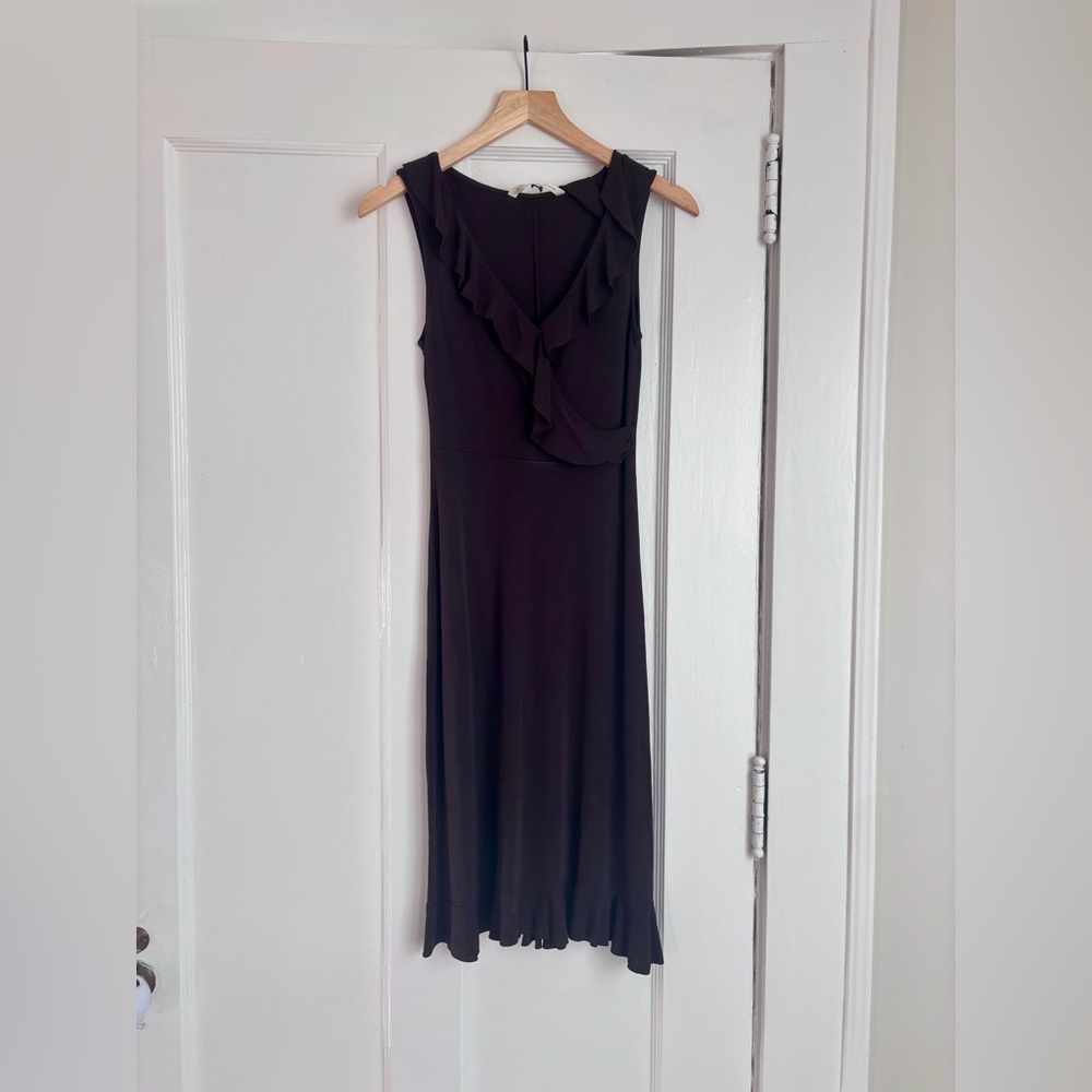 Chocolate Brown Diane Von Furstenberg Y2K Ruffle Dress